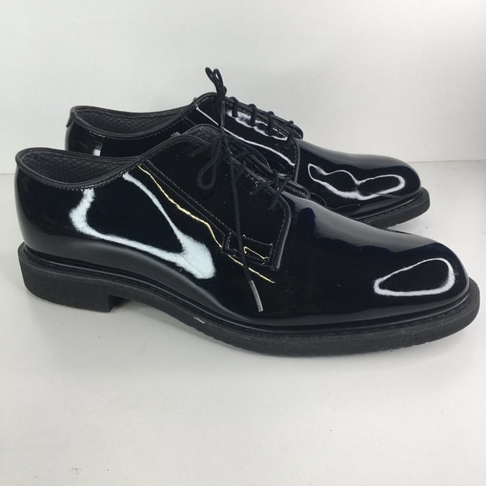 Bates 00942 Black High Gloss Oxford Military Uniform Men's Dress Shoes Size 10 D